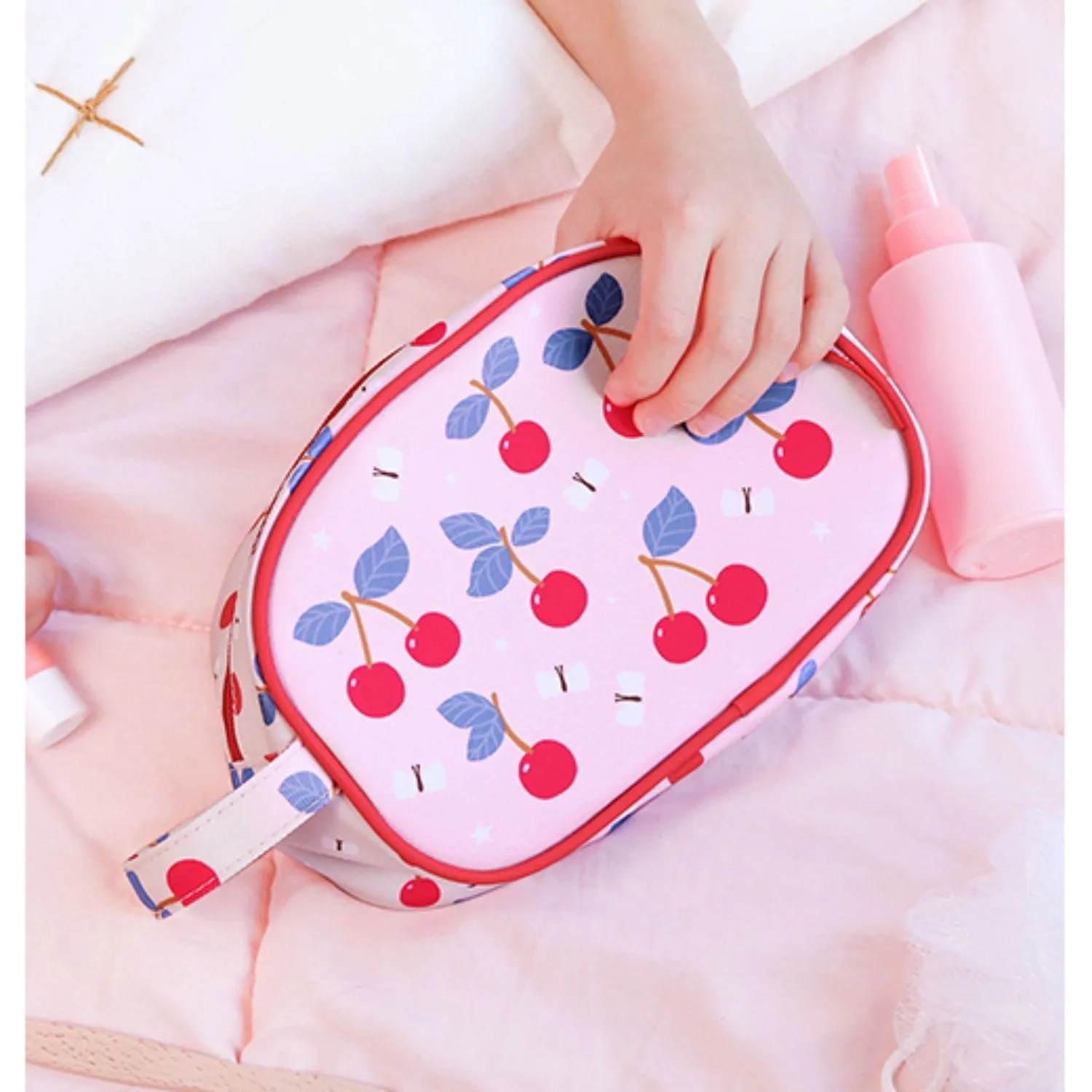 A Little Lovely Company Cherries Toiletry Bag
