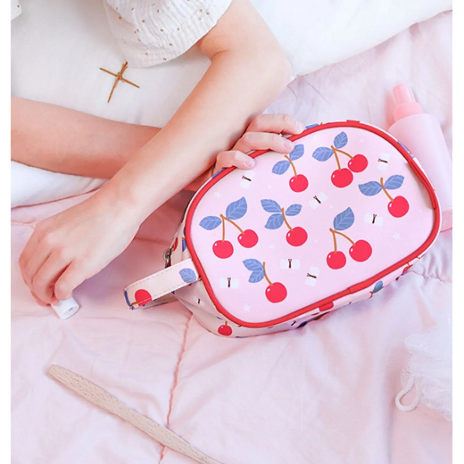 A Little Lovely Company Cherries Toiletry Bag