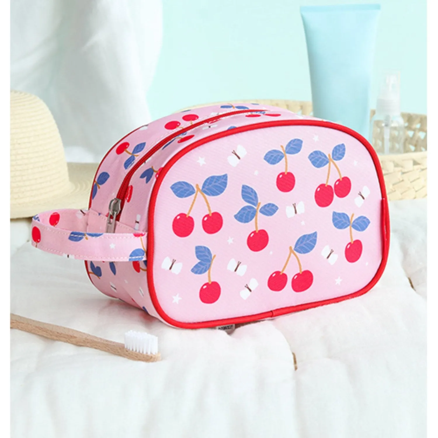 A Little Lovely Company Cherries Toiletry Bag