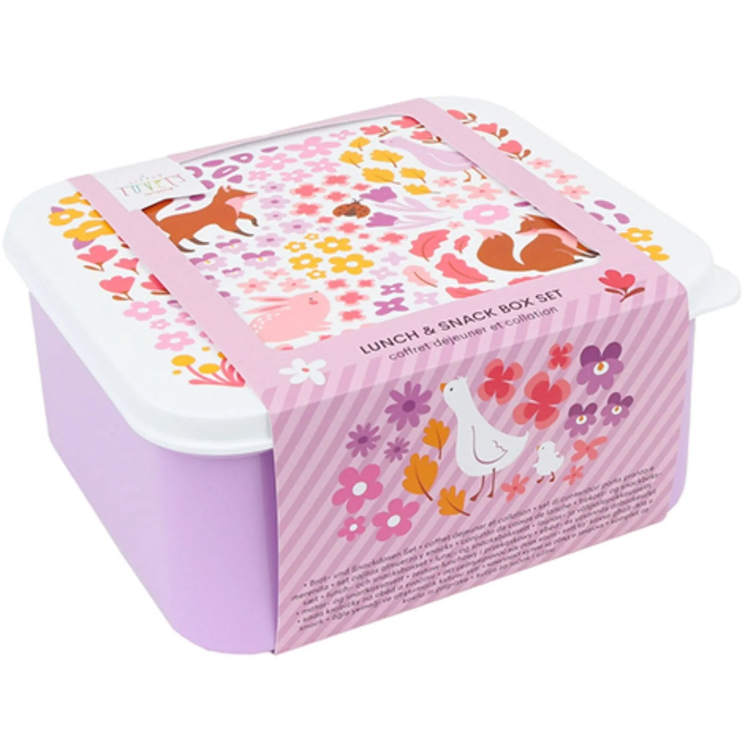 A Little Lovely Company Flower Garden Lunch & Snack Box Set