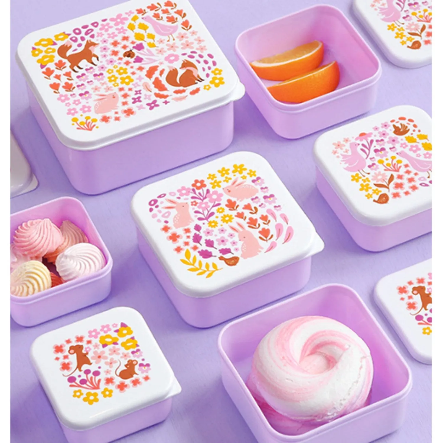 A Little Lovely Company Flower Garden Lunch & Snack Box Set
