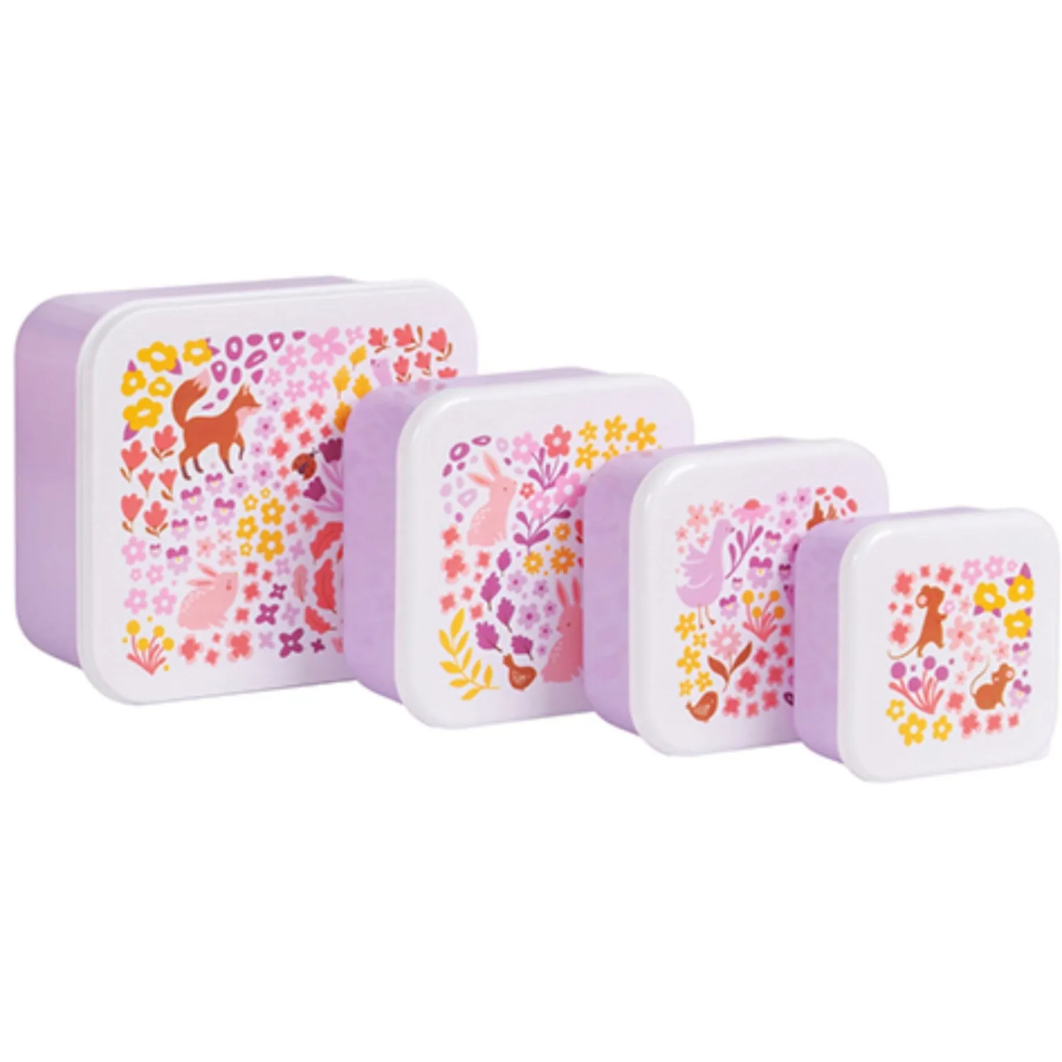 A Little Lovely Company Flower Garden Lunch & Snack Box Set