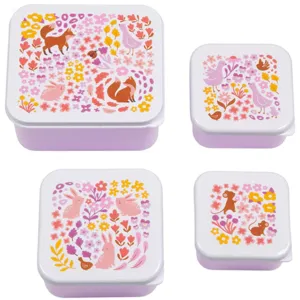 A Little Lovely Company Flower Garden Lunch & Snack Box Set
