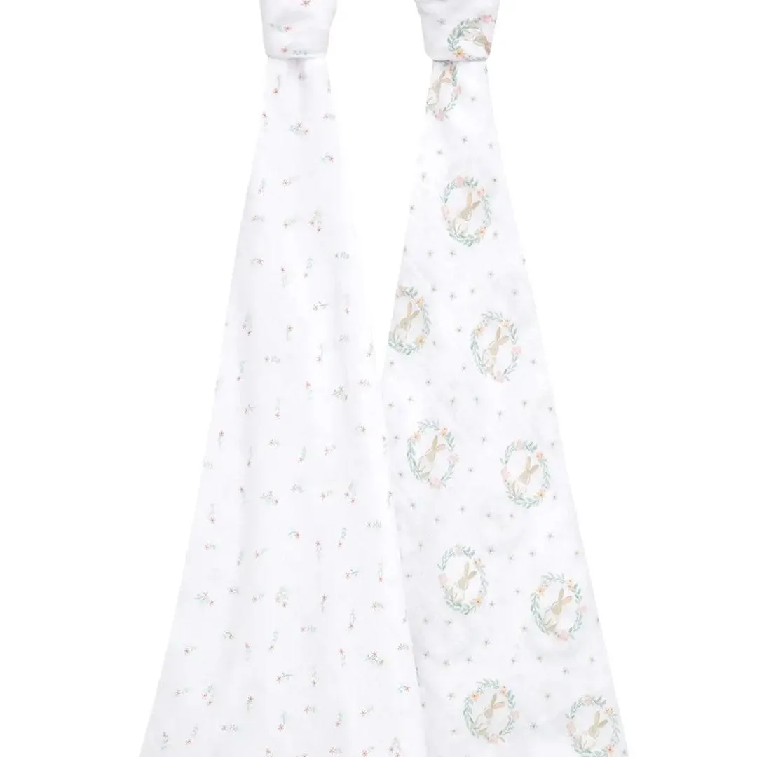 aden   anais Essentials Cotton Muslin 2 Pack Swaddle Blanket - Blushing Bunnies