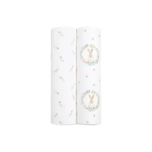 aden   anais Essentials Cotton Muslin 2 Pack Swaddle Blanket - Blushing Bunnies