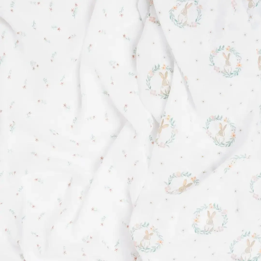 aden   anais Essentials Cotton Muslin 2 Pack Swaddle Blanket - Blushing Bunnies