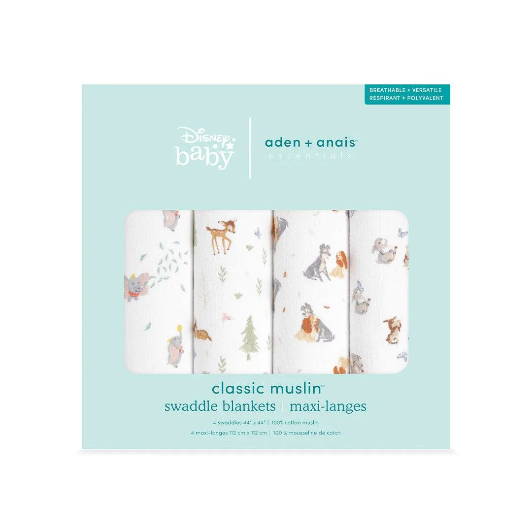 aden   anais essentials Cotton Muslin Swaddle Blanket - 4 Pack - Disney   Friends