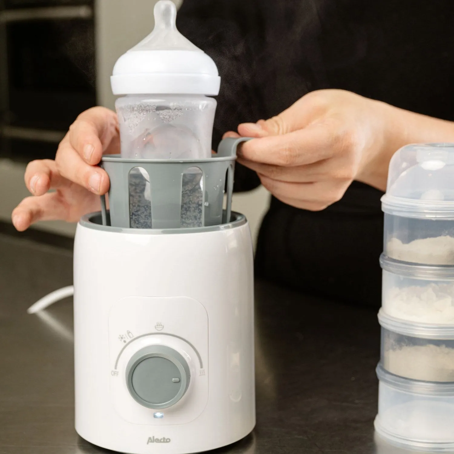 Alecto White Bottle Warmer