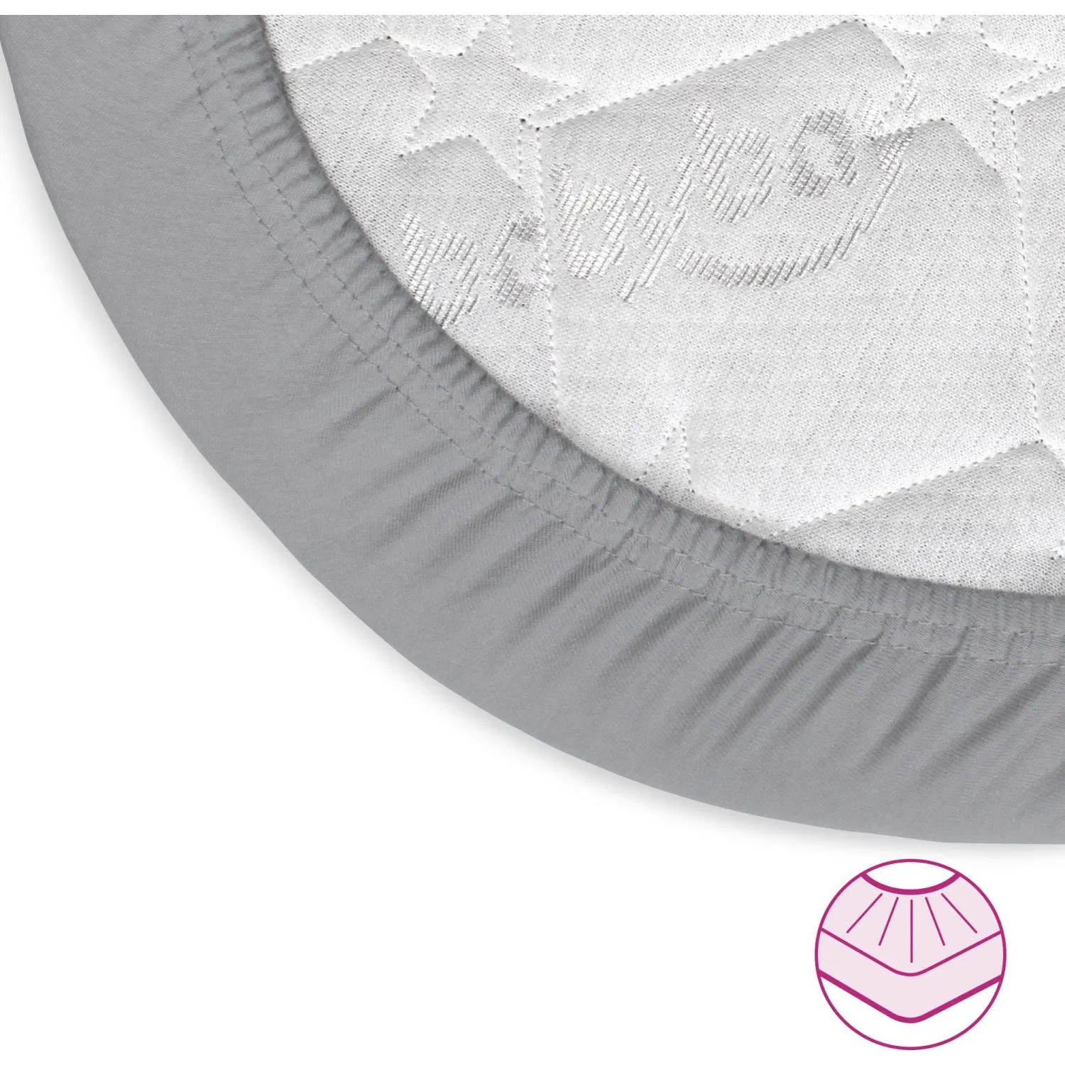 babybay® Grey Jersey Cover Deluxe Sheet 2-Pack Maxi, Midi, Boxspring, Comfort And Comfort Plus