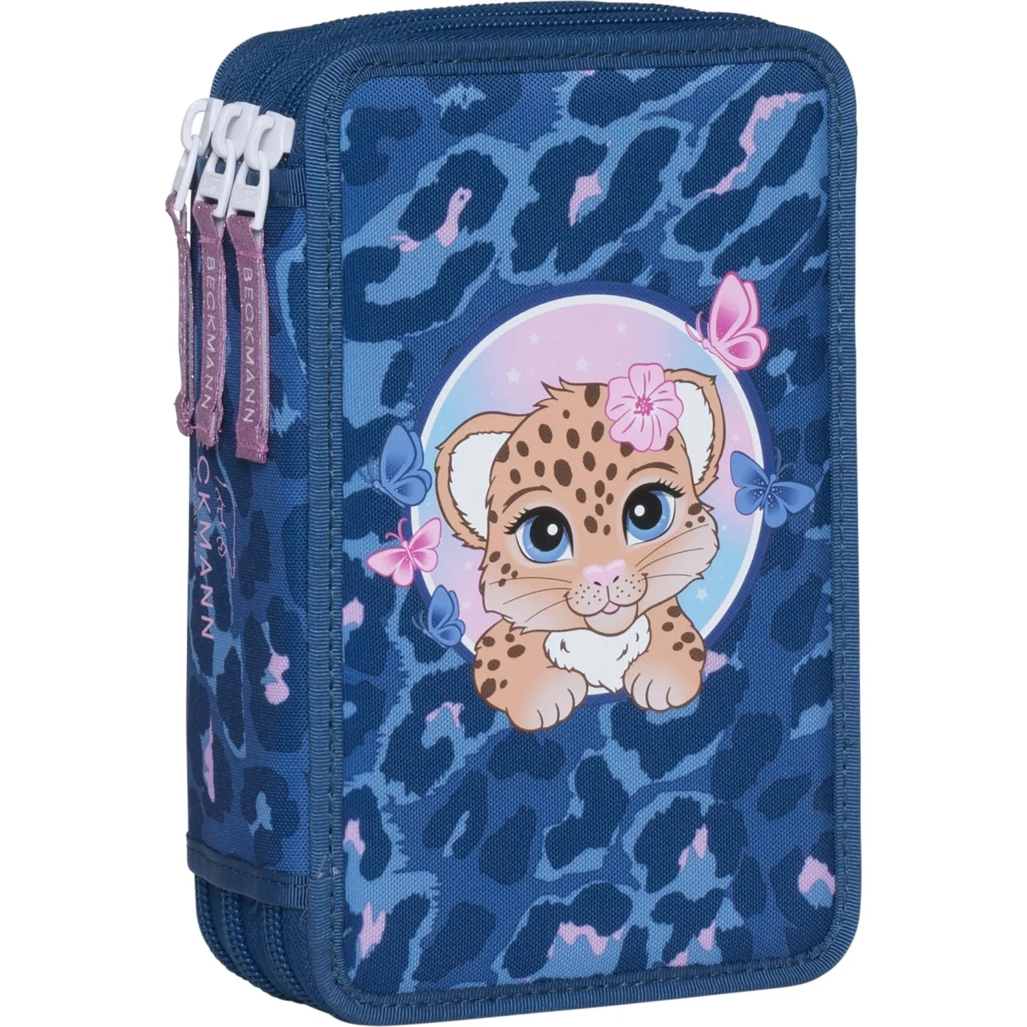 Beckmann Cheeta Tre-lags Pencil Case M/Indhold