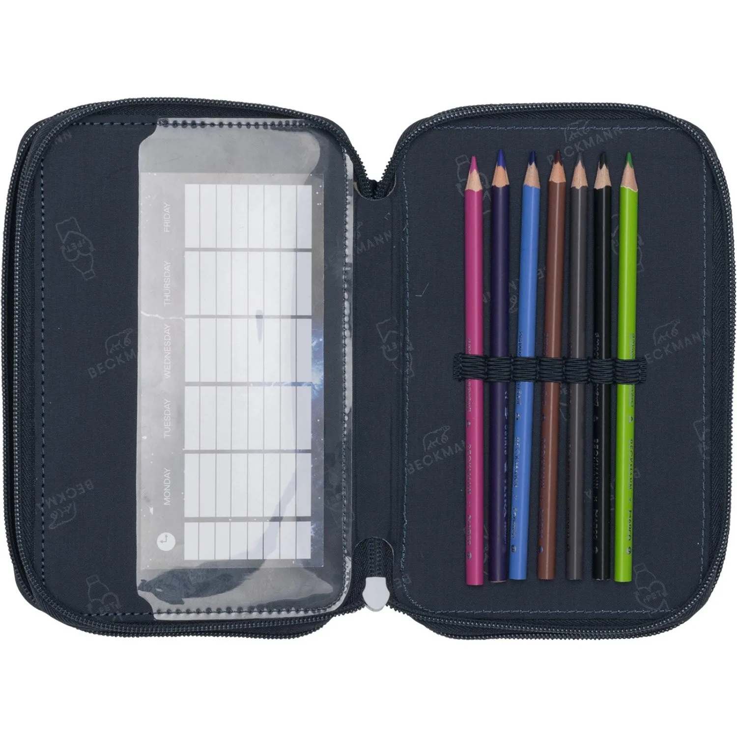 Beckmann Tech Rex Tre-lags Pencil Case M/Indhold