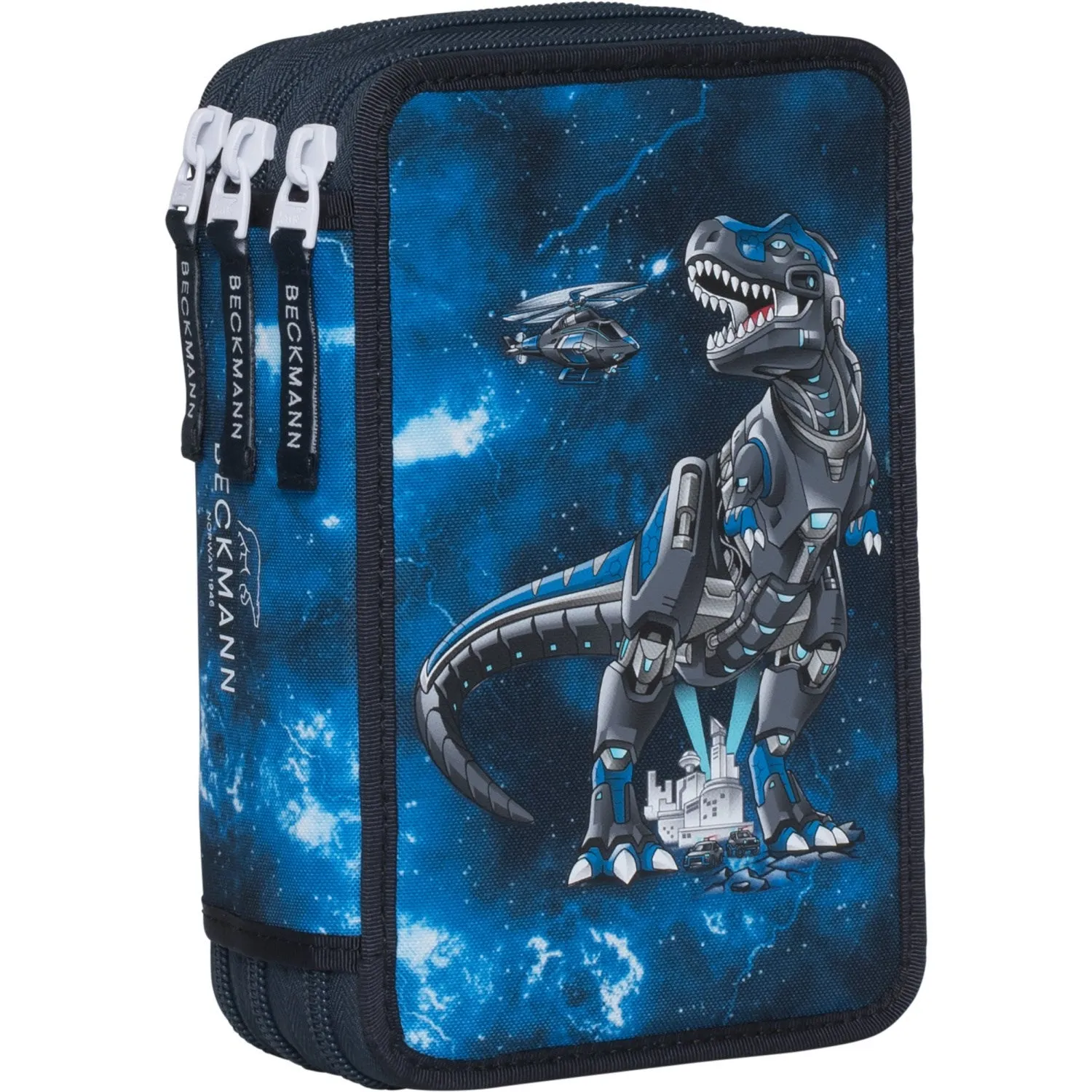 Beckmann Tech Rex Tre-lags Pencil Case M/Indhold