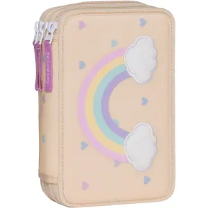 Beckmann Yellow Heart Tre-lags Pencil Case M/Indhold