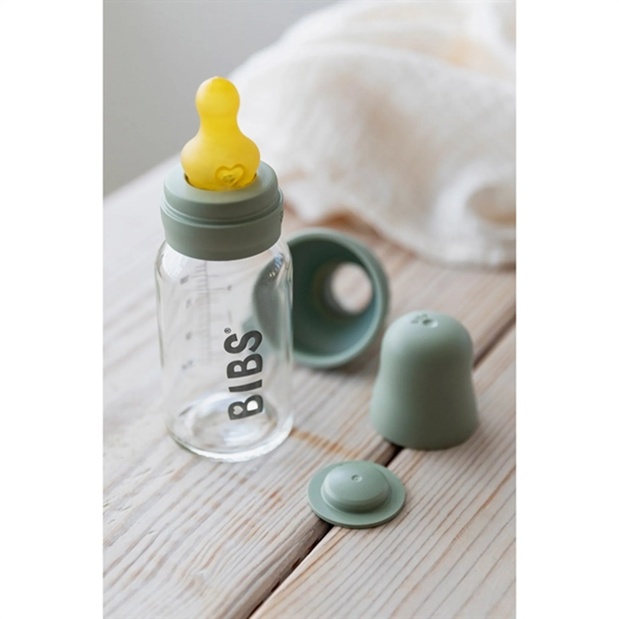 Bibs Baby Glass Bottle Complete Set Sage 110 ml