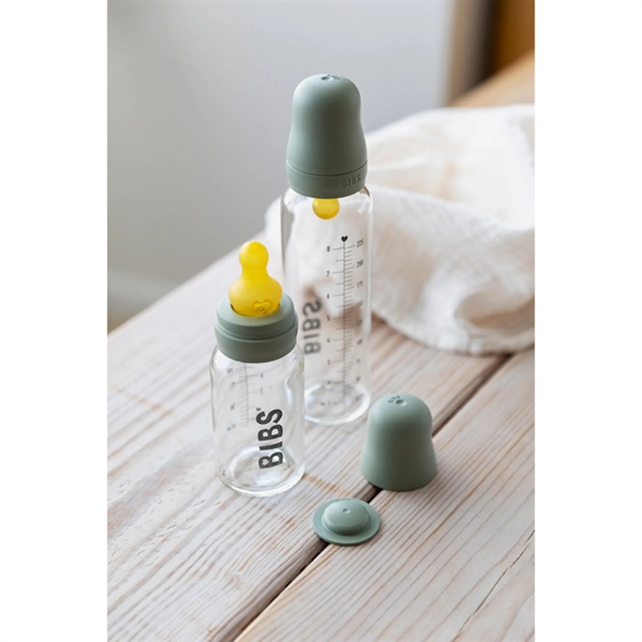 Bibs Baby Glass Bottle Complete Set Sage 225 ml