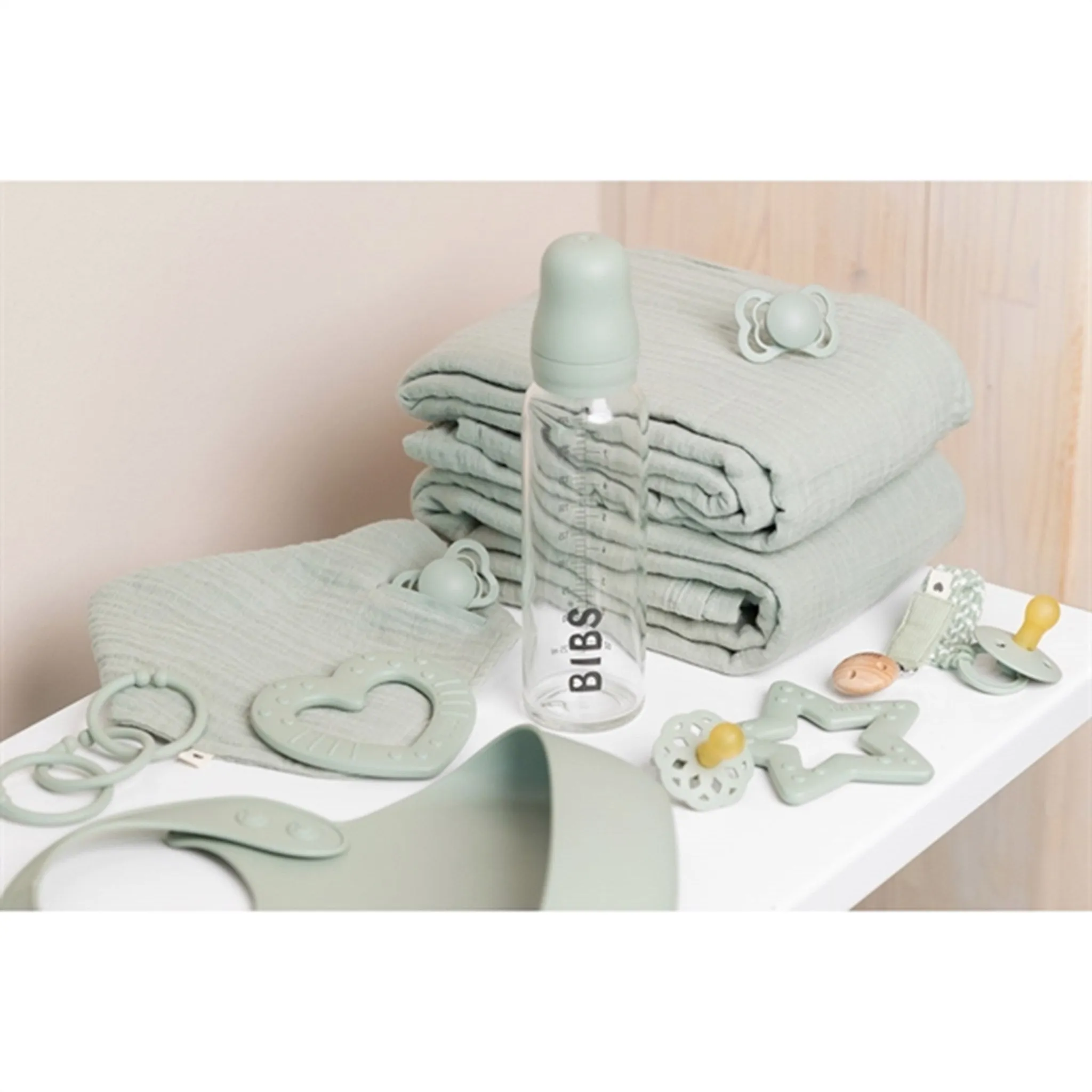 Bibs Baby Glass Bottle Complete Set Sage 225 ml