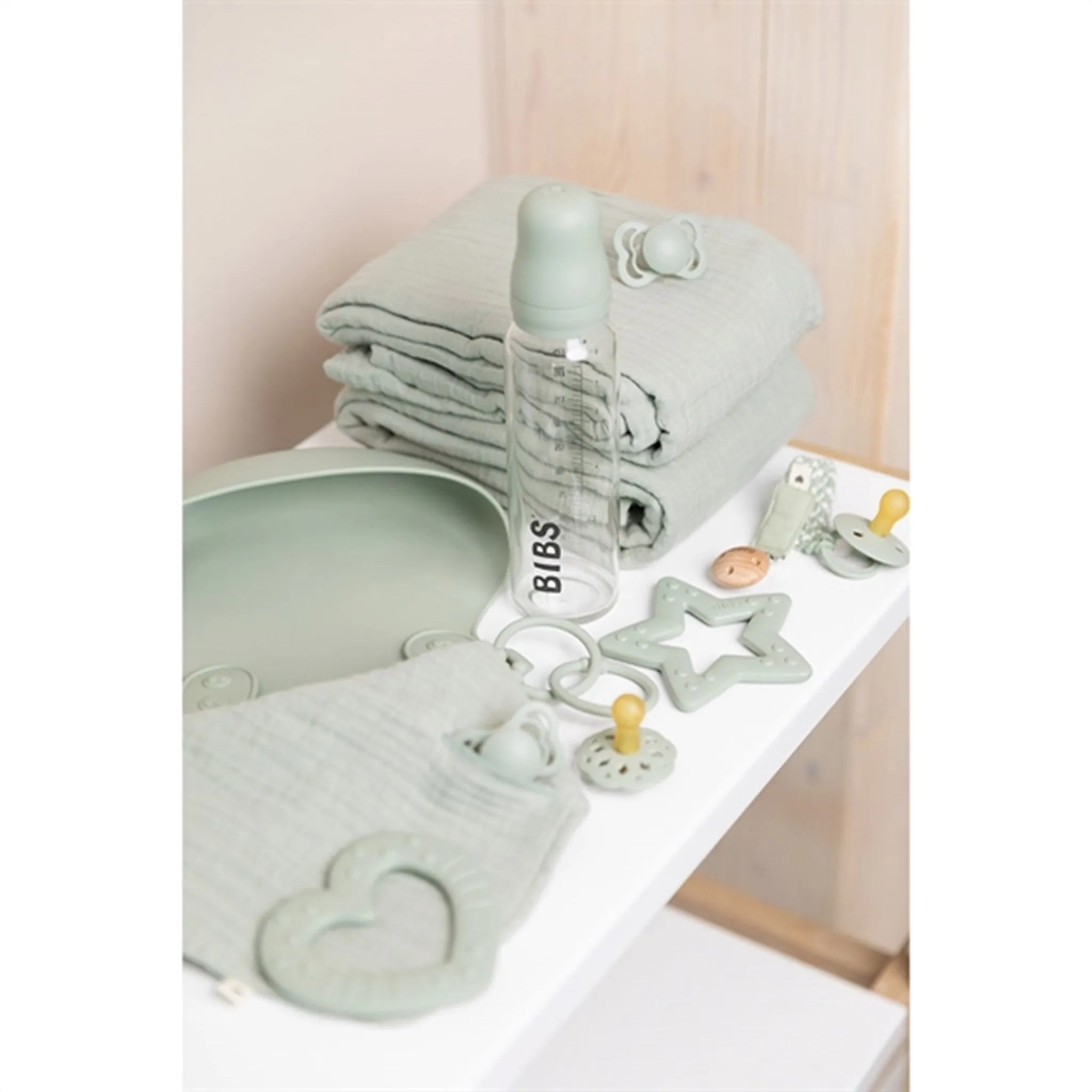 Bibs Baby Glass Bottle Complete Set Sage 225 ml