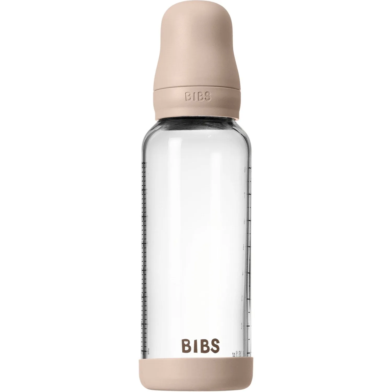 Bibs Blush Glass Baby Bottle Round Latex Medium Flow
