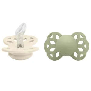 Bibs Infinity Silicone Pacifier 2-pack Ivory/Sage