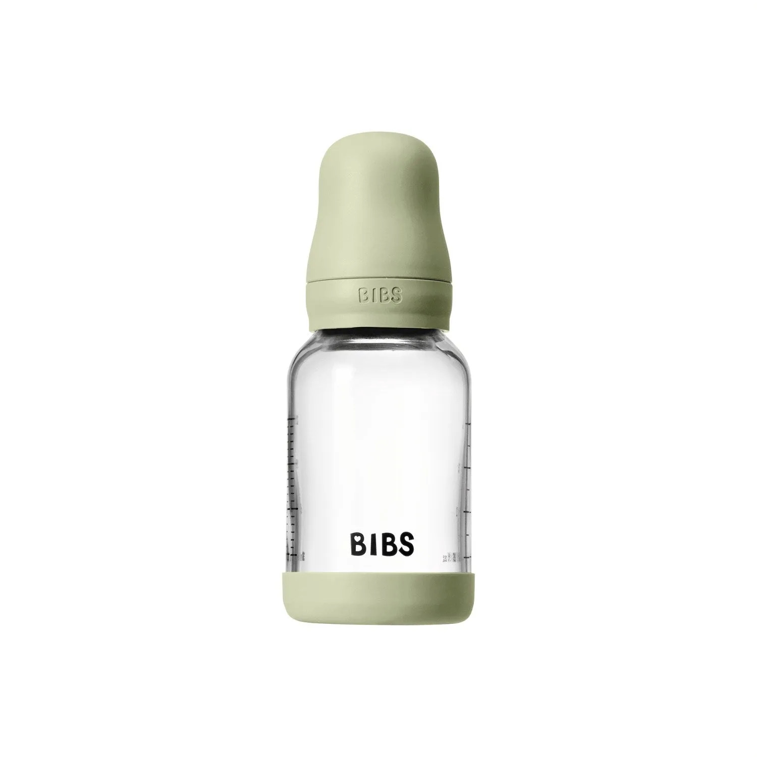 Bibs Sage Glass Baby Bottle Round Latex Slow Flow