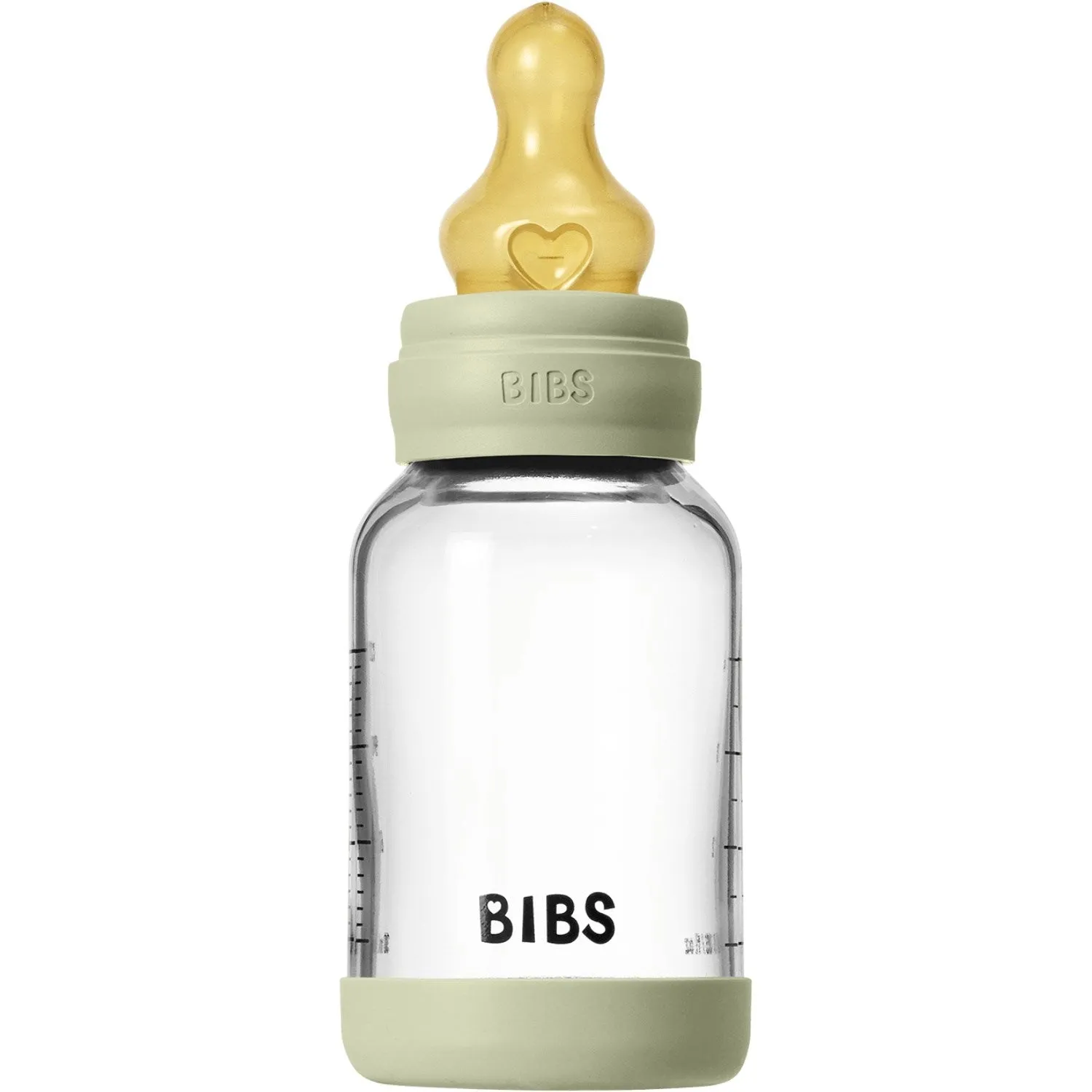 Bibs Sage Glass Baby Bottle Round Latex Slow Flow
