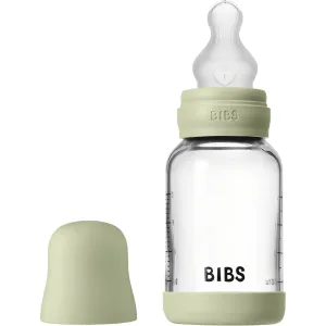 Bibs Sage Glass Baby Bottle Round Silicone Slow Flow