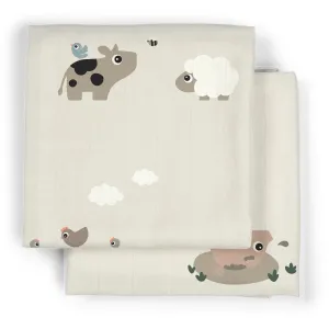 DonebyDeer Sand Fabric Ble 2 pcs. Tiny farm