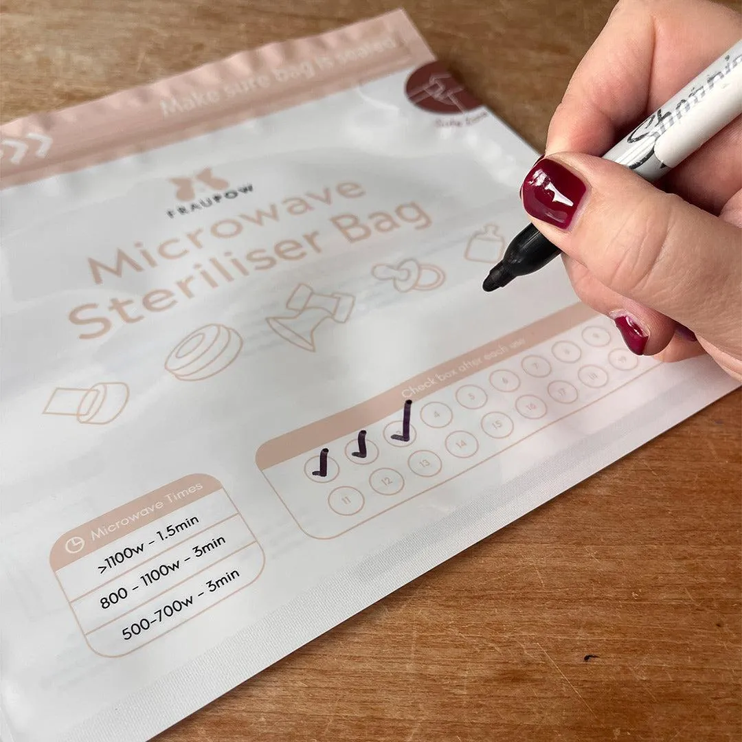 Fraupow Steam Clean Microwave Steriliser Bags | Pack of 10