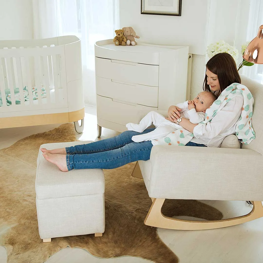 Gaia Baby Rocking Chair & Footstool - Oat