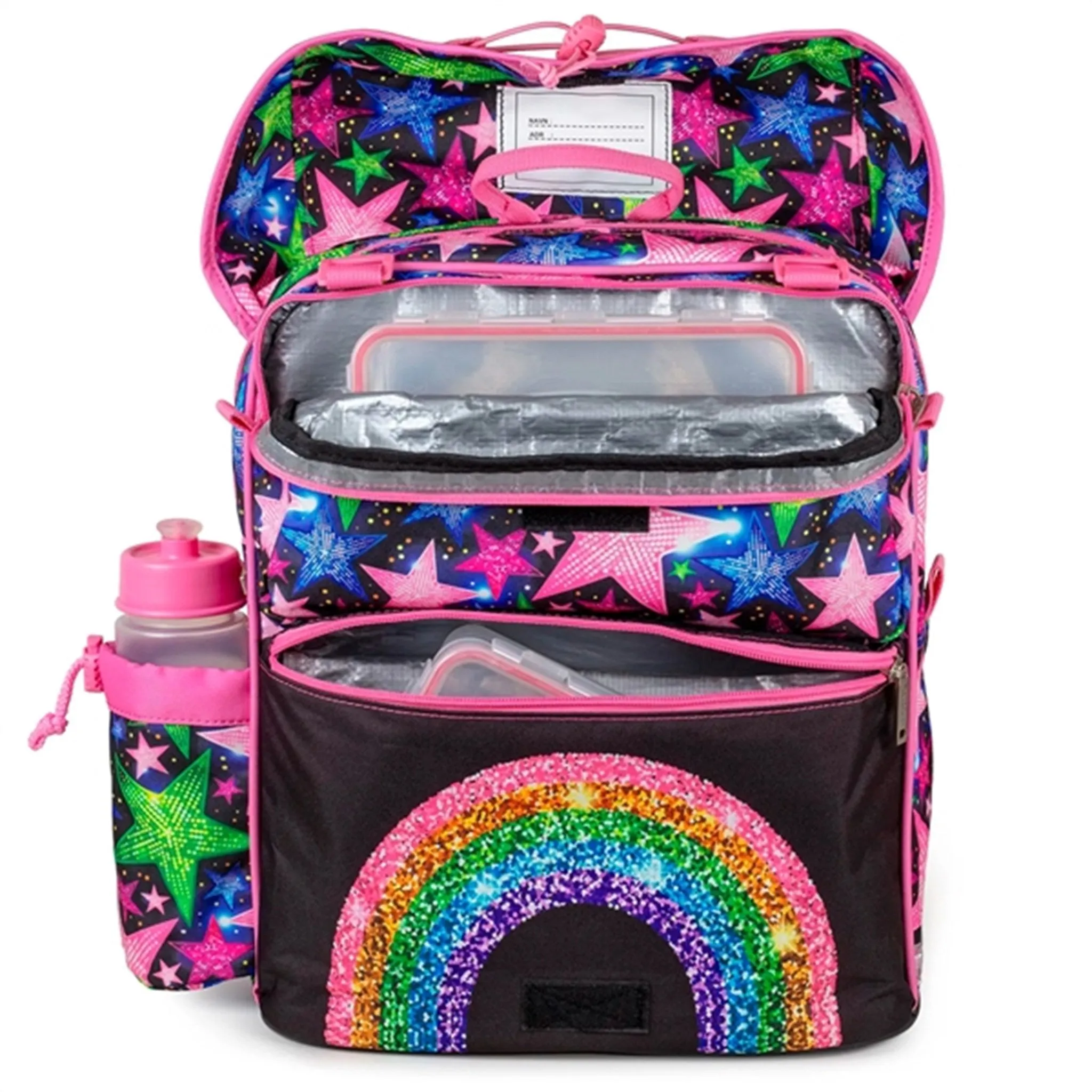 JEVA Intermediate Skoletaske Shimmer Rainbow