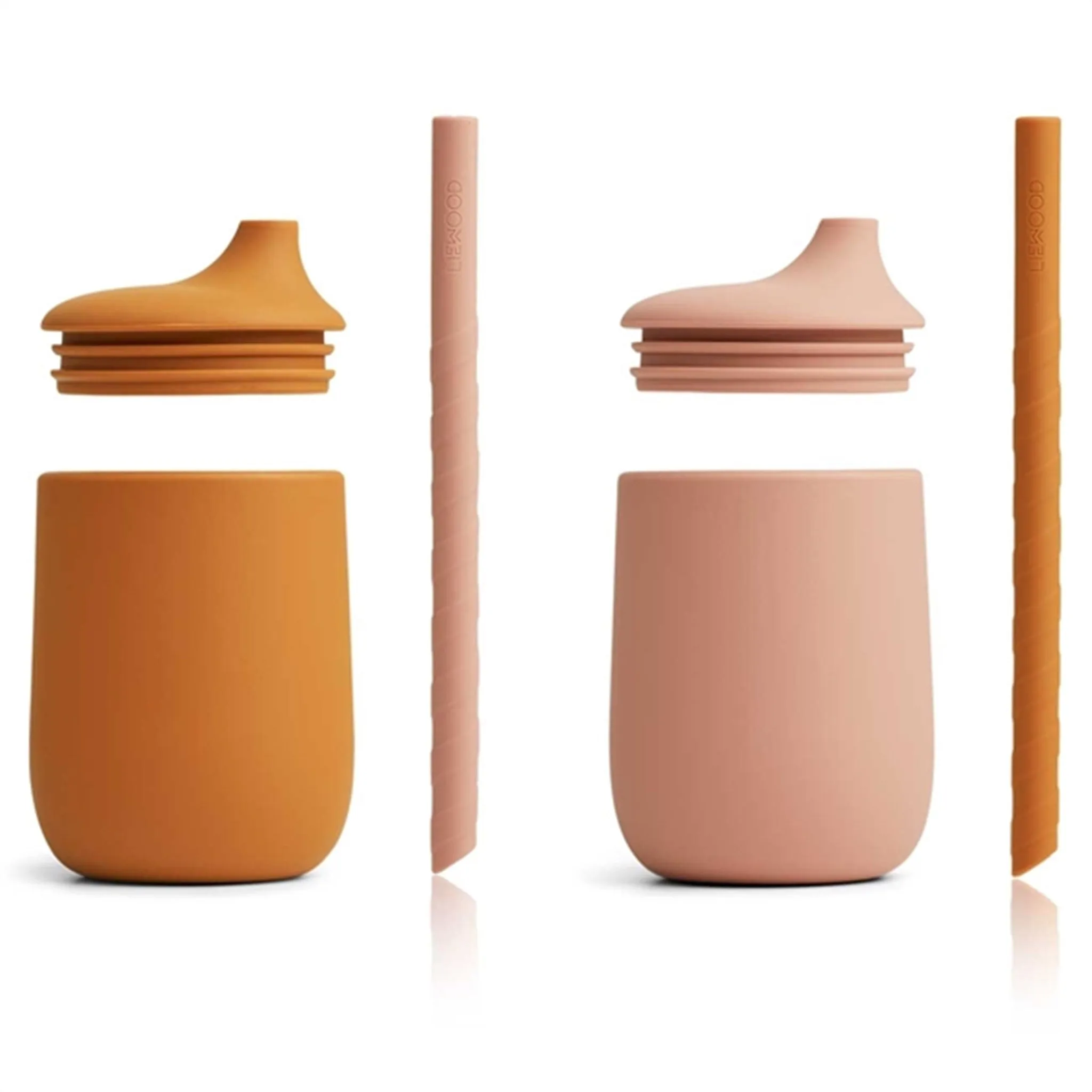 Liewood Ellis Sippy Silicone Sippy Cup 2-Pack Dark Rose/Mustard Mix