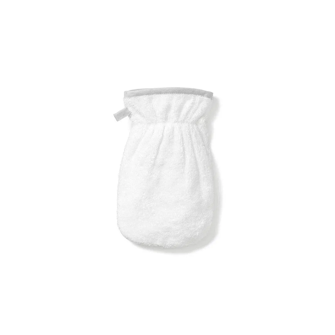 MORI Bath-Time Towel Mitt - White   Grey