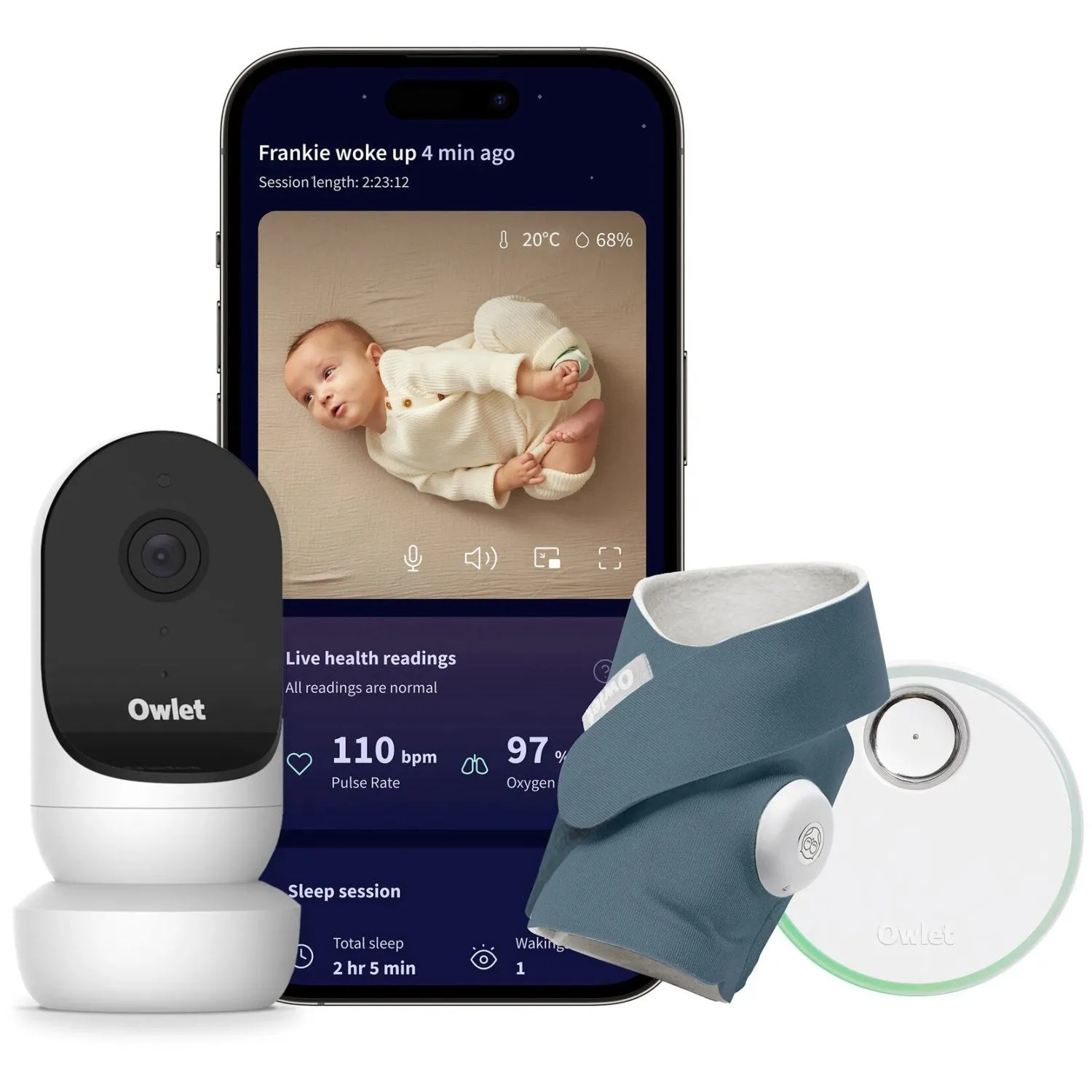 Owlet Bedtime Blue Dream Sock   Cam2 Bundle