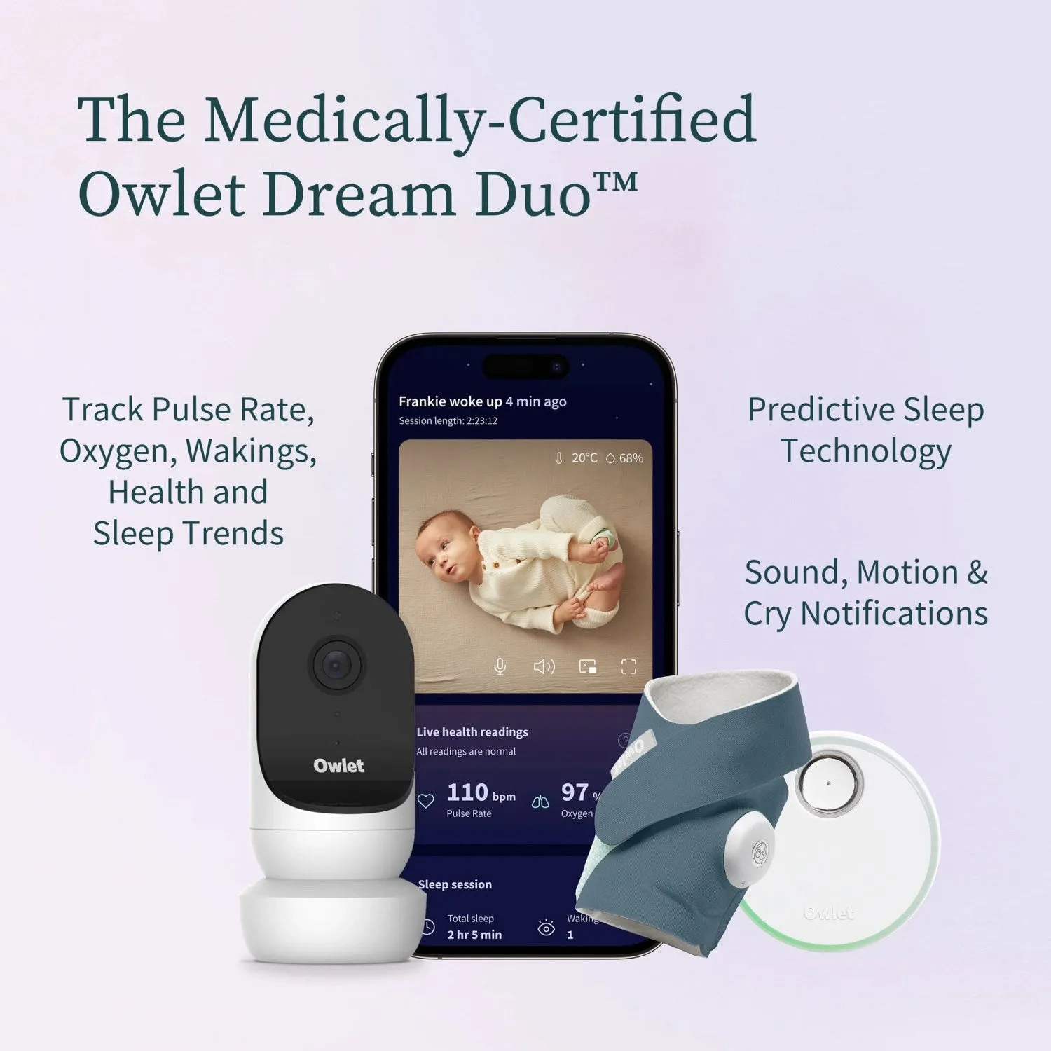 Owlet Bedtime Blue Dream Sock   Cam2 Bundle
