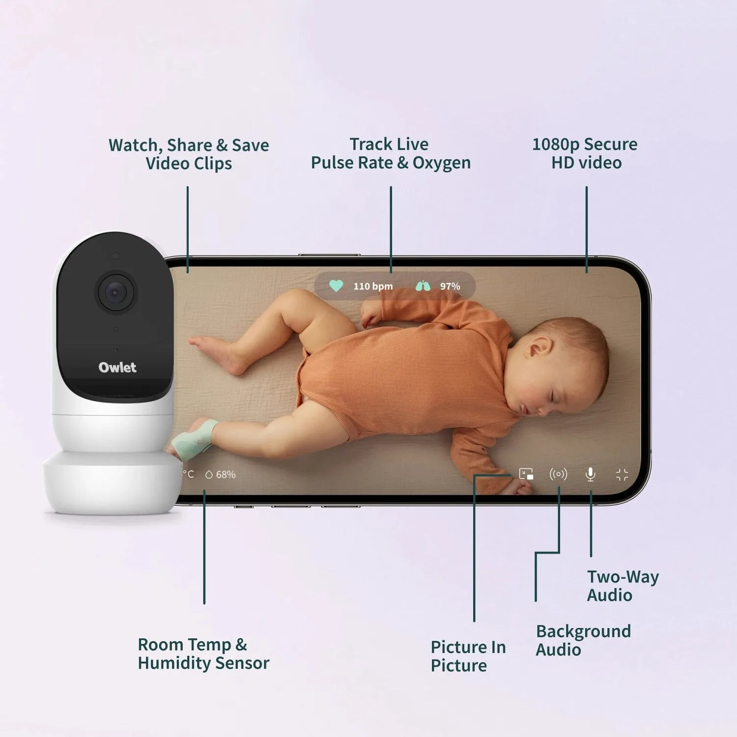 Owlet Mint Dream Sock   Cam2 Bundle