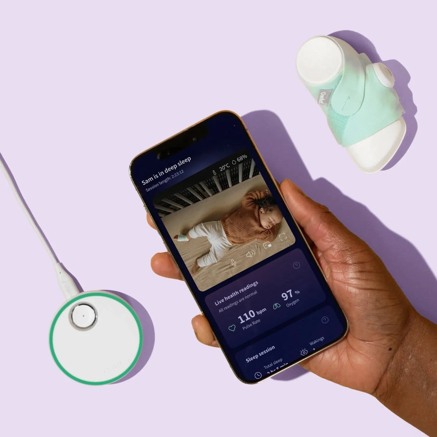 Owlet Mint Dream Sock   Cam2 Bundle