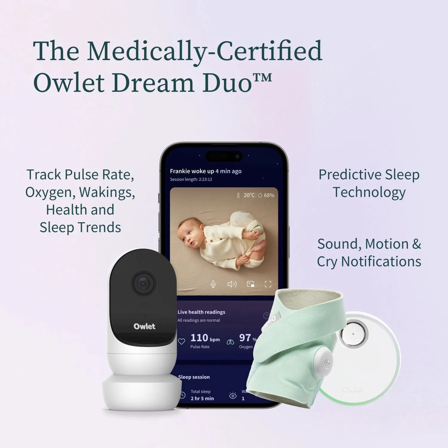 Owlet Mint Dream Sock   Cam2 Bundle