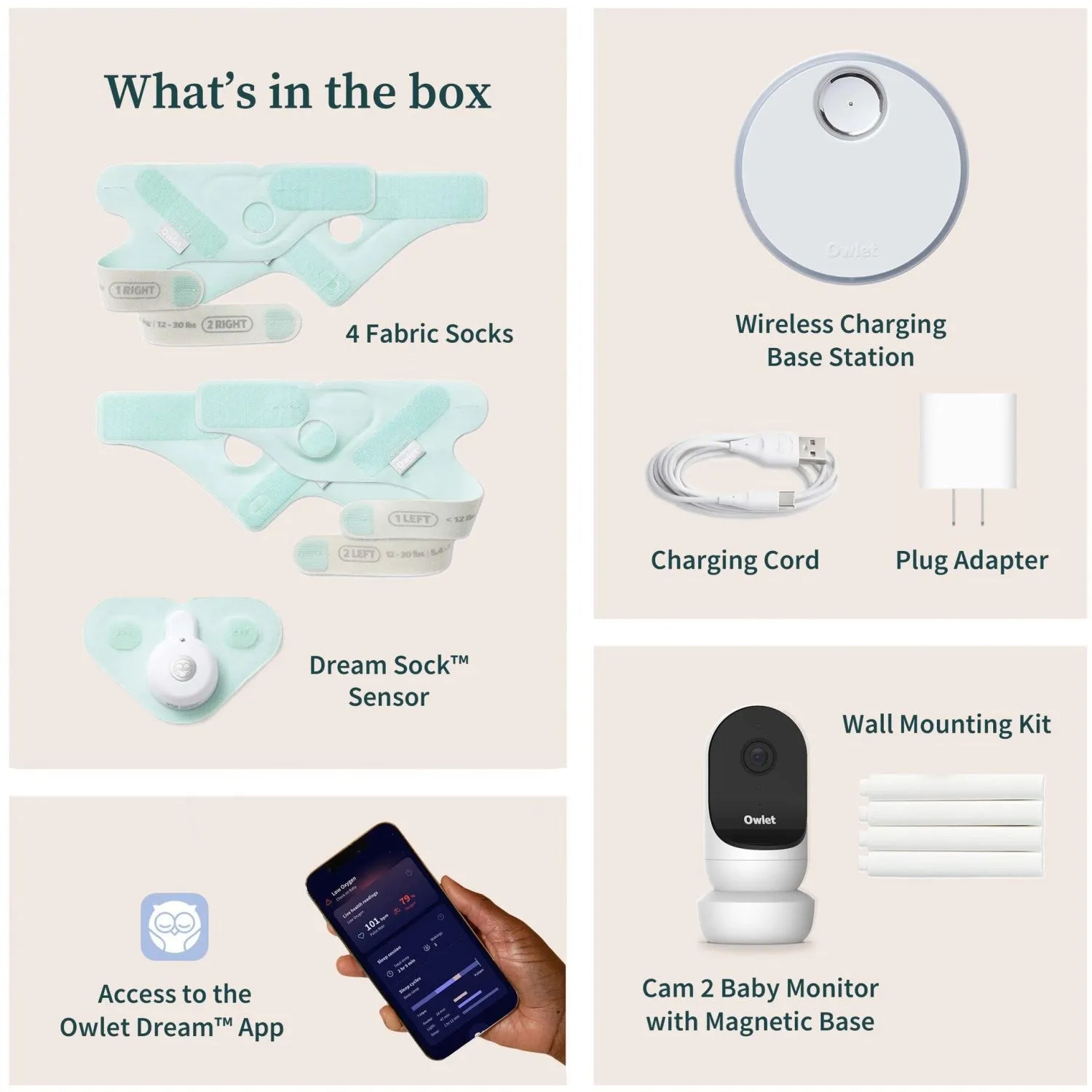 Owlet Mint Dream Sock   Cam2 Bundle