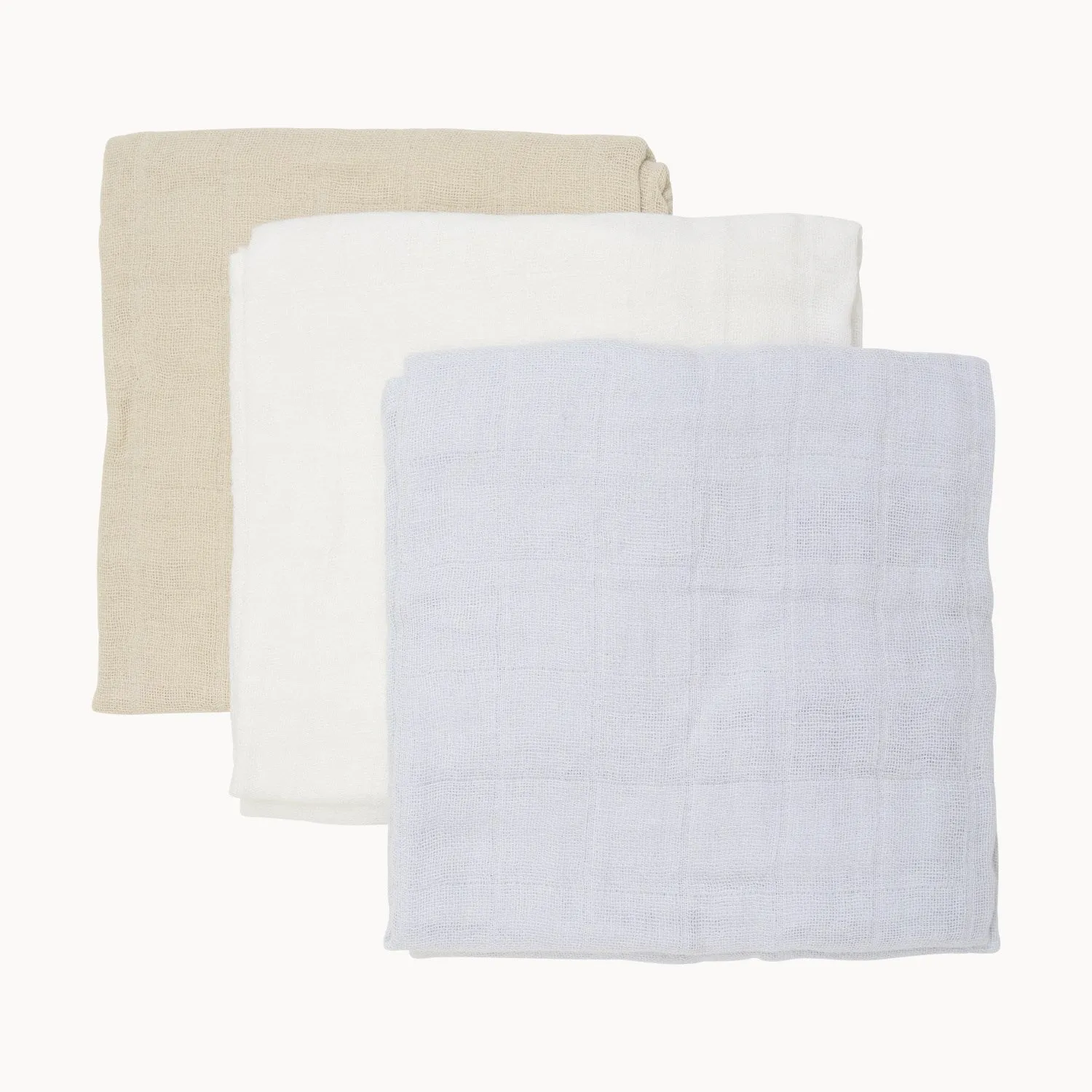 Pippi Metal Mint Organic Cloth Diapers Muslin 3-pack