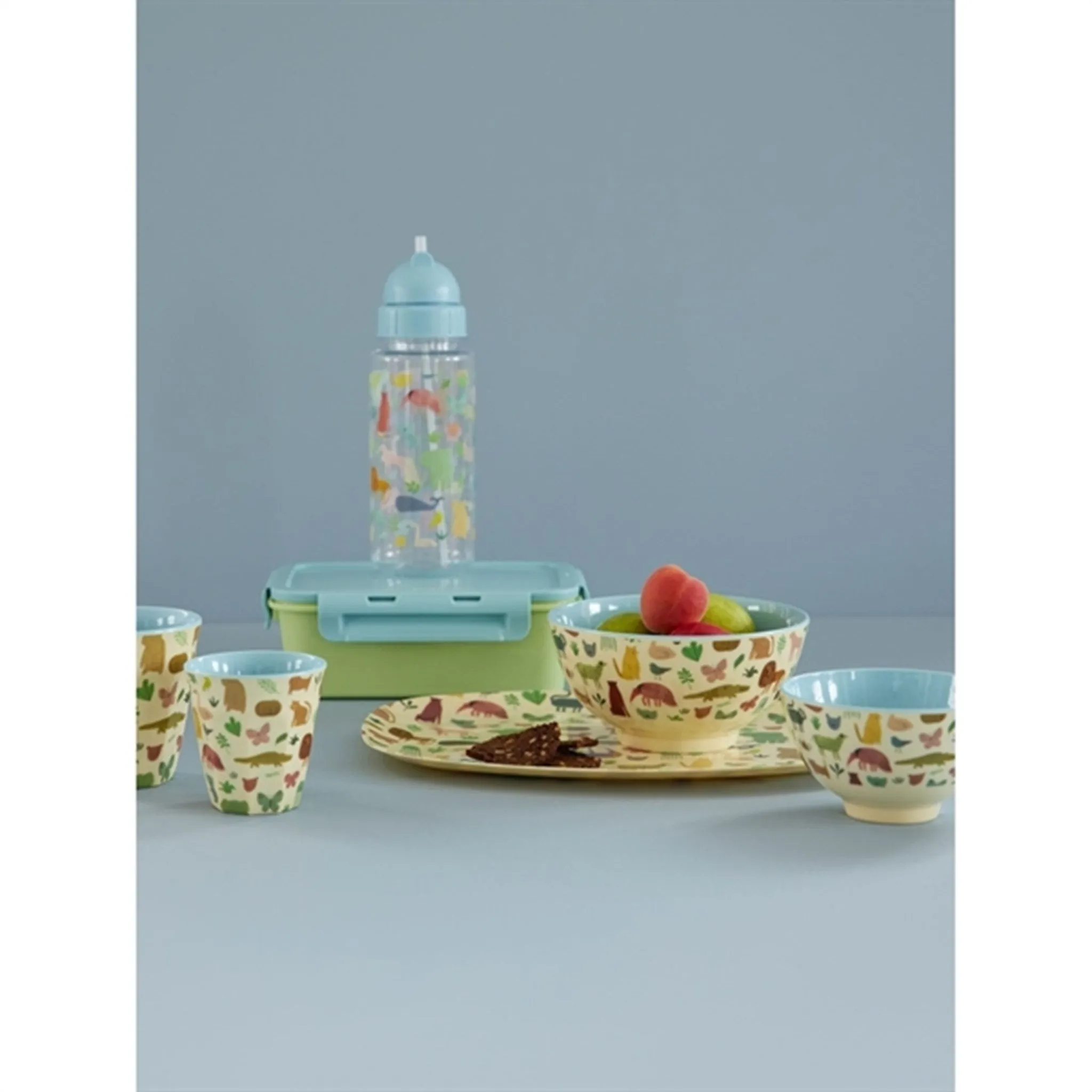 RICE Soft Green/Blue Lunchbox with 3 Inserts