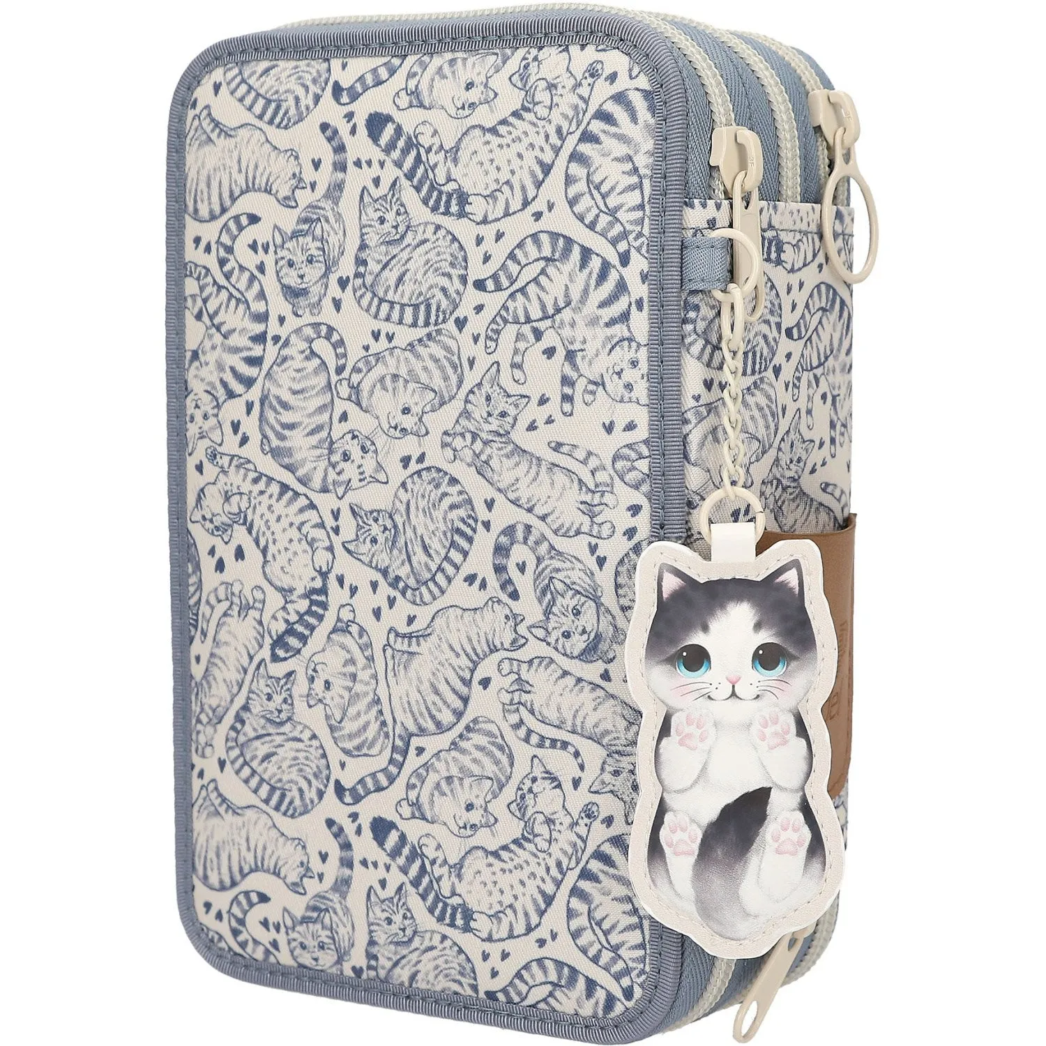TOPModel Cat Love Triple Pencil Case