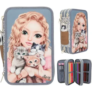 TOPModel Cat Love Triple Pencil Case