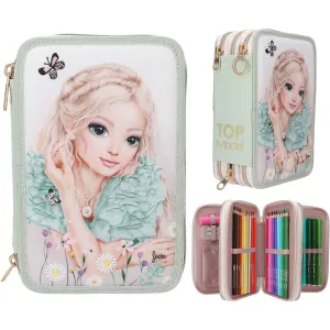 TOPModel Summer Feeling Triple Pencil Case With Embroidery