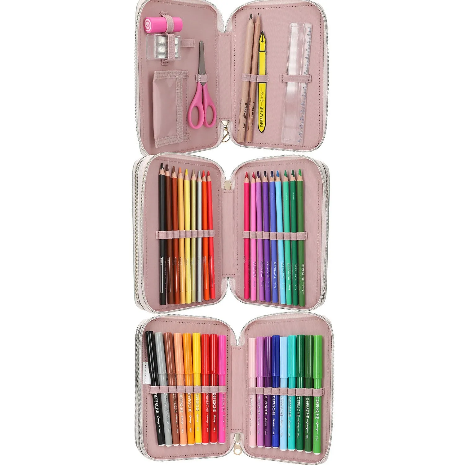TOPModel Summer Feeling Triple Pencil Case With Embroidery