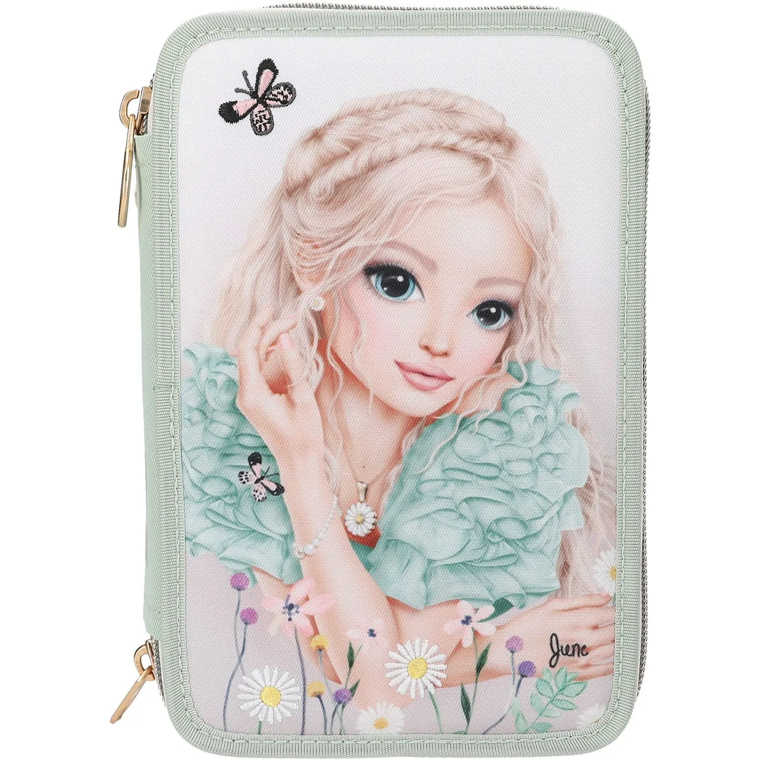 TOPModel Summer Feeling Triple Pencil Case With Embroidery