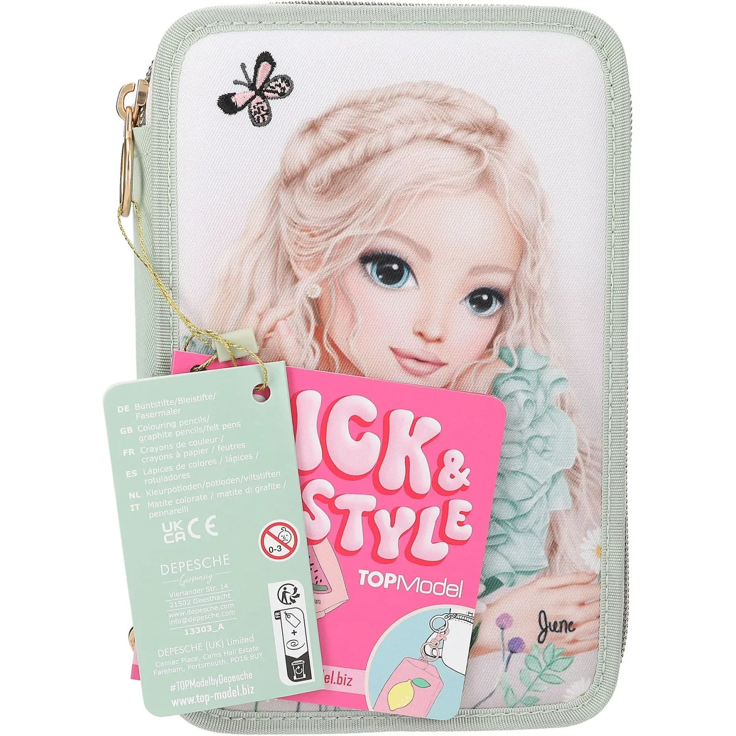 TOPModel Summer Feeling Triple Pencil Case With Embroidery
