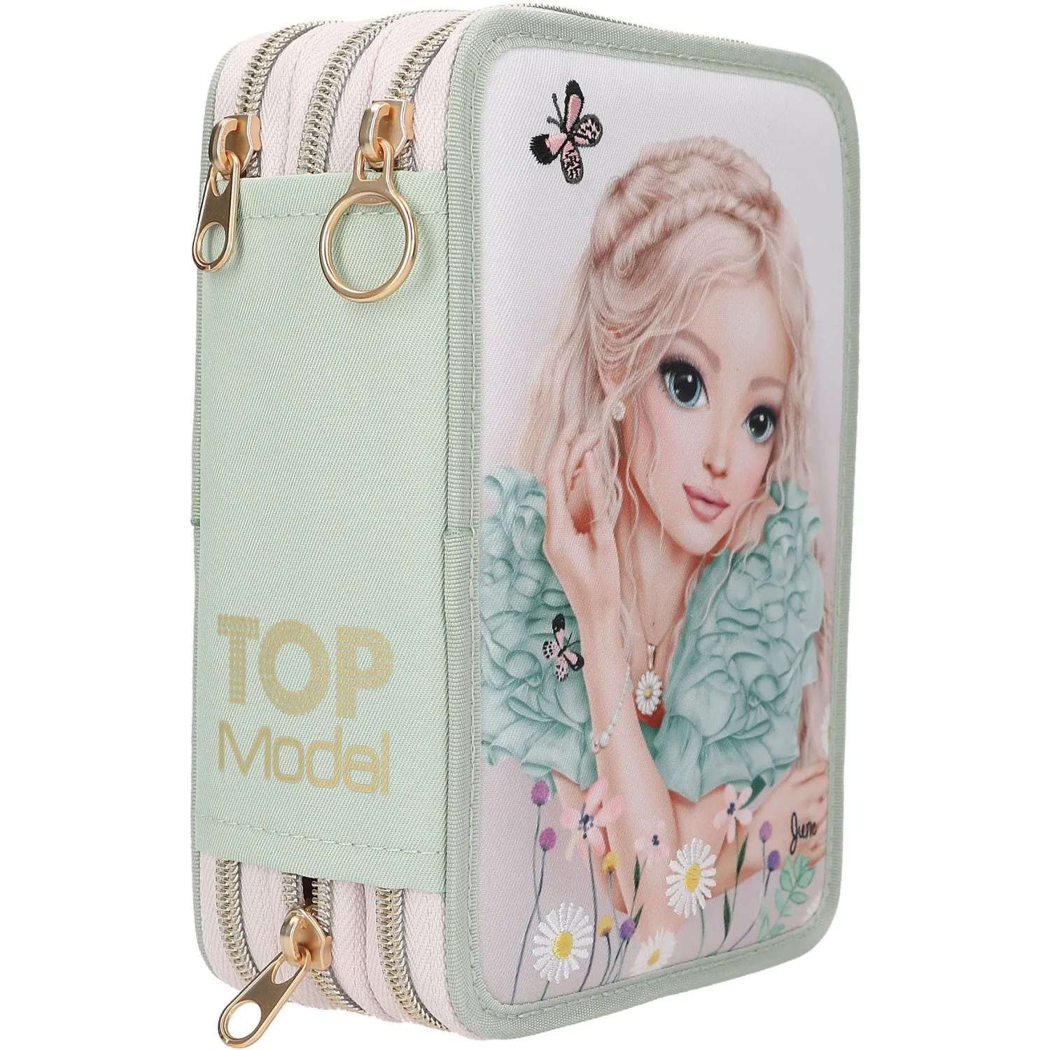 TOPModel Summer Feeling Triple Pencil Case With Embroidery