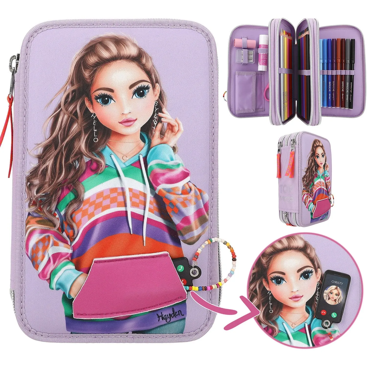 TOPModel Trippel Pencil Case M/Magnetisk Smartphone Joy