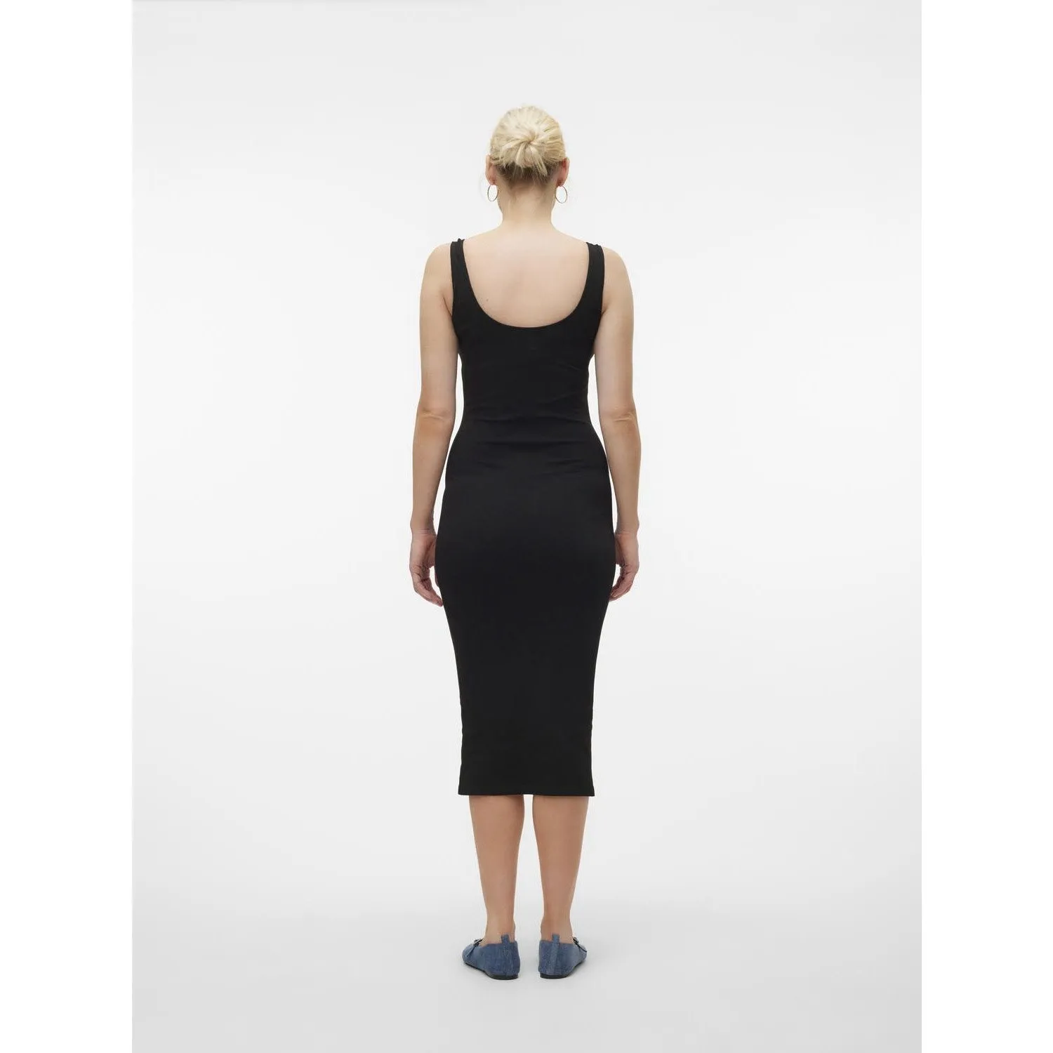 Vero Moda Maternity Black Isa Seamless Midi Rib Dress Noos