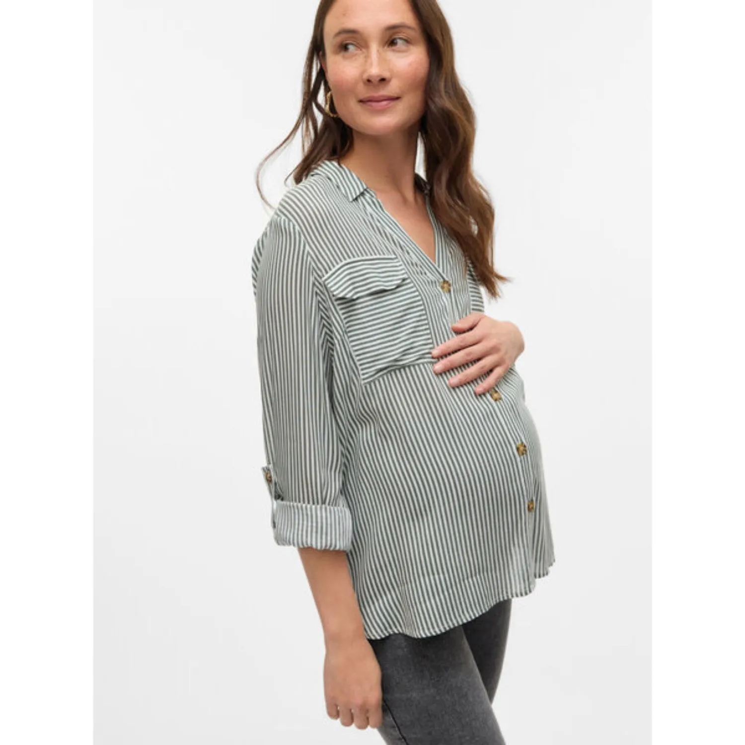 Vero Moda Maternity Laurel Wreath Bumpy Shirt New Noos